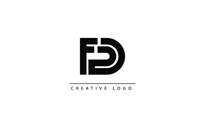 FD FPD Abstract initial monogram letter alphabet logo design
