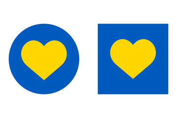 Two vector hearts in colors of Ukrainian flag