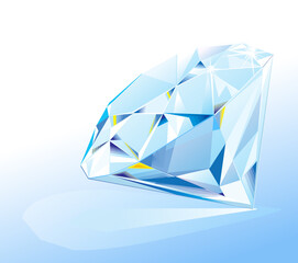 Vector illustration of diamond on blue background