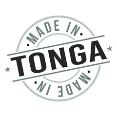 Made in Tonga Stamp. Logo Icon Symbol Design. Security Seal Style Badge Vector.