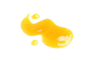 Mustard honey sauce isolated on white background