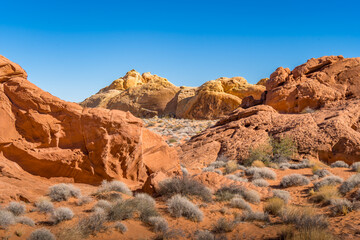 Fototapeta na wymiar Rocky Desert Colors at Valley of Fire State Park