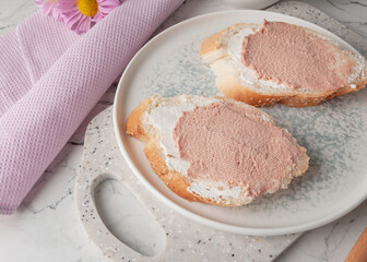 Quick snack served on a plate.