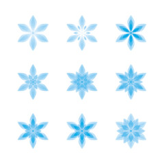 Fototapeta na wymiar 雪の花　雪の結晶 #1　水彩風イラスト　素材