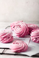 pink and white marshmallows.  Raspberry marshmallows 