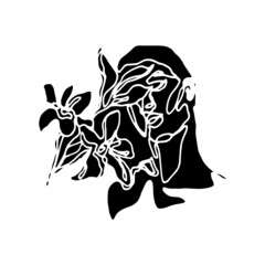 Abstract illustration of woman in black color