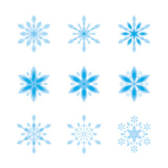 Fototapeta na wymiar 雪の花　雪の結晶 #5　水彩風イラスト　素材