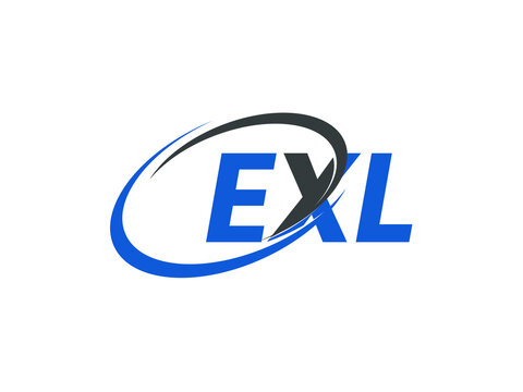 EXL letter creative modern elegant swoosh logo design
