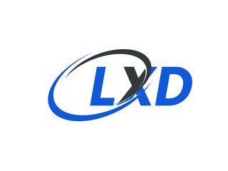 LXD letter creative modern elegant swoosh logo design