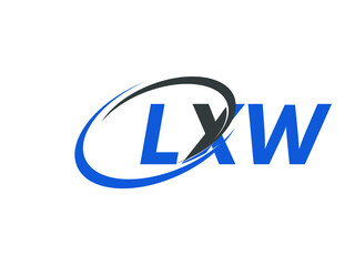 LXW letter creative modern elegant swoosh logo design