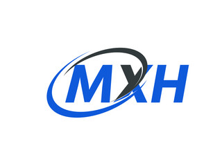 MXH letter creative modern elegant swoosh logo design