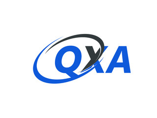 QXA letter creative modern elegant swoosh logo design