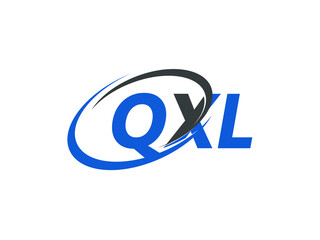 QXL letter creative modern elegant swoosh logo design