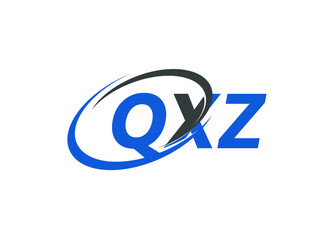 QXZ letter creative modern elegant swoosh logo design