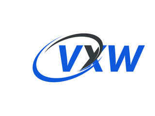 VXW letter creative modern elegant swoosh logo design