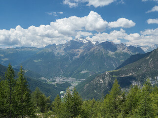 Fototapeta na wymiar Mountain landscape of Italian Alps near Val Malenco