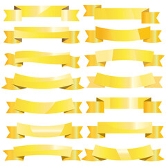 Fototapeta premium Set of vintage gold banner ribbons