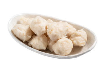 Fresh cuttlefish ball isolated on white background.