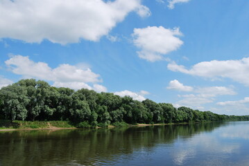 Obraz na płótnie Canvas View of the Moscow River in Kolomna