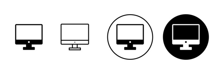 Computer icons set. computer monitor sign and symbol