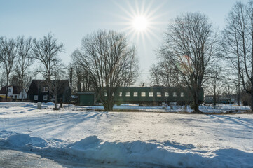 wagon in the snow