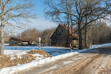 barn in the snow