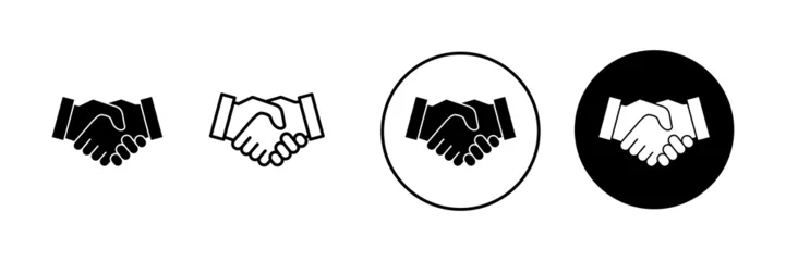 Foto op Plexiglas Handshake icons set. business handshake sign and symbol. contact agreement © avaicon