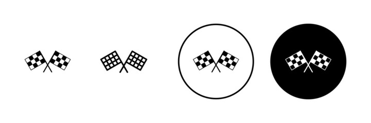 Racing flag icons set. race flag sign and symbol.Checkered racing flag icon