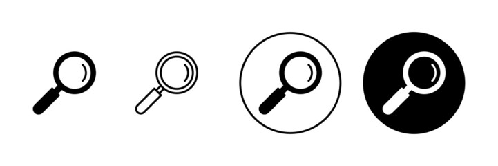 Search icons set. search magnifying glass sign and symbol