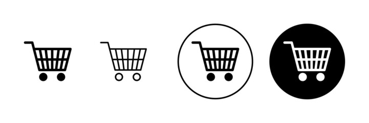 Shopping icons set. Shopping cart sign and symbol. Trolley icon