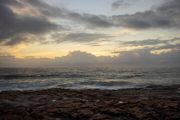 Morning sunrise over the ocean in the south coast of South Africa