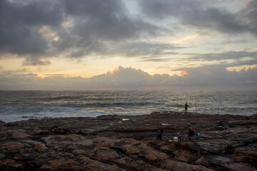 Morning sunrise over the ocean in the south coast of South Africa
