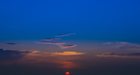 Beautiful and colourful sunset over Skies in Phuket Thailand