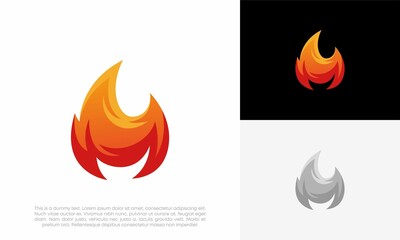 fire flame logo vector icon illustration