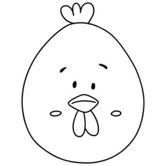 Easter Chick outline design-SVG