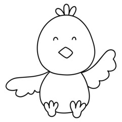 Easter Chick outline design-SVG