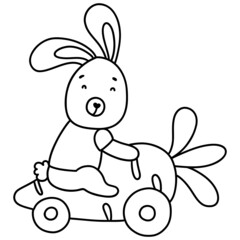 Easter bunny outline design-SVG