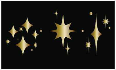 Shine gold sparkle icon, aesthetic logo, social media decoration. Vector illustration
