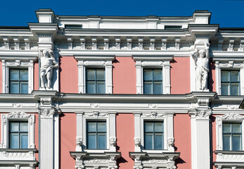 Fragment of Art Nouveau architecture style of Riga city , Latvia