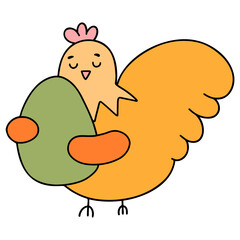 Easter Chick flat color design-SVG