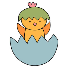Easter Chick flat color design-SVG