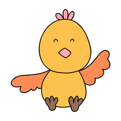 Easter Chick flat color design-SVG