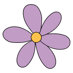 Flower flat color design-SVG