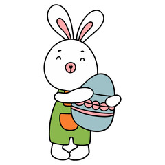 Easter bunny flat color design-SVG