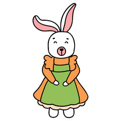 Easter bunny flat color design-SVG