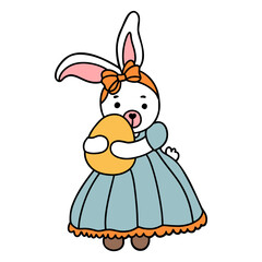Easter bunny flat color design-SVG