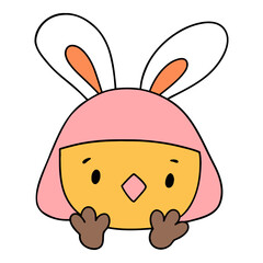 Easter Chick flat color design-SVG