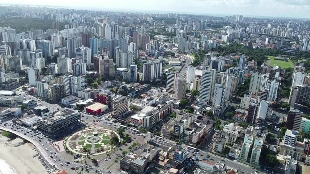 salvador, bahia, brazil - march 7, 2022: aerial view of residential buildings in the Pituba neighborhood in the city of Salvador.