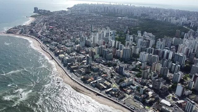 salvador, bahia, brazil - march 7, 2022: aerial view of residential buildings in the Pituba neighborhood in the city of Salvador.