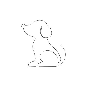 Black vector thin line dog icon